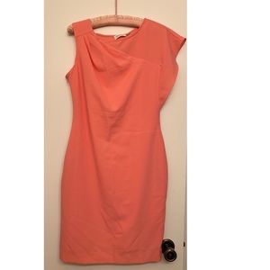 coral calvin klein dress